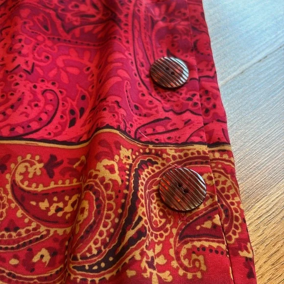 Vintage 1990’s R&K Original vibrant red and dark pink floral dress. Size 10P. - Picture 12 of 17